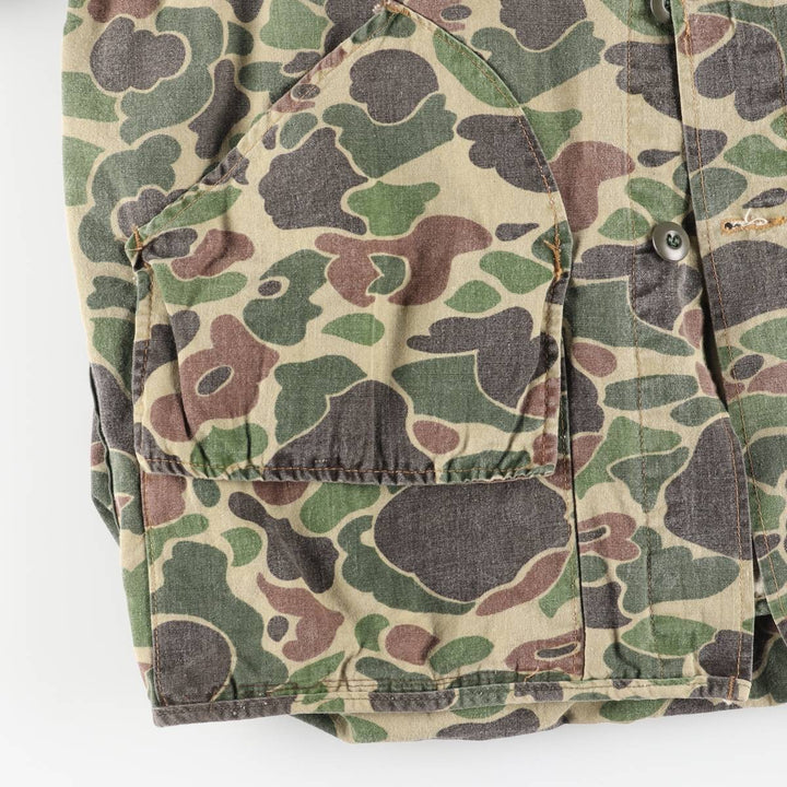 1970'S JC Penney Hunting Apparel Camouflage Pattern Duck Hunter Camo Hunting Jacket, Men's Size XL (approx.), Vintage unclear Khaki type Vintage Second Hand