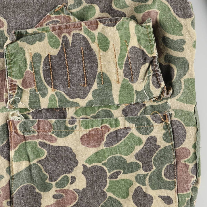 1970'S JC Penney Hunting Apparel Camouflage Pattern Duck Hunter Camo Hunting Jacket, Men's Size XL (approx.), Vintage unclear Khaki type Vintage Second Hand