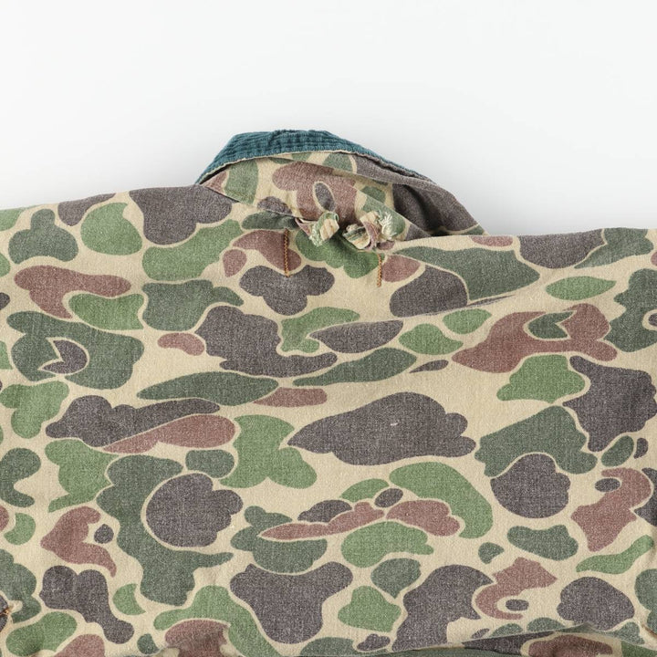 1970'S JC Penney Hunting Apparel Camouflage Pattern Duck Hunter Camo Hunting Jacket, Men's Size XL (approx.), Vintage unclear Khaki type Vintage Second Hand