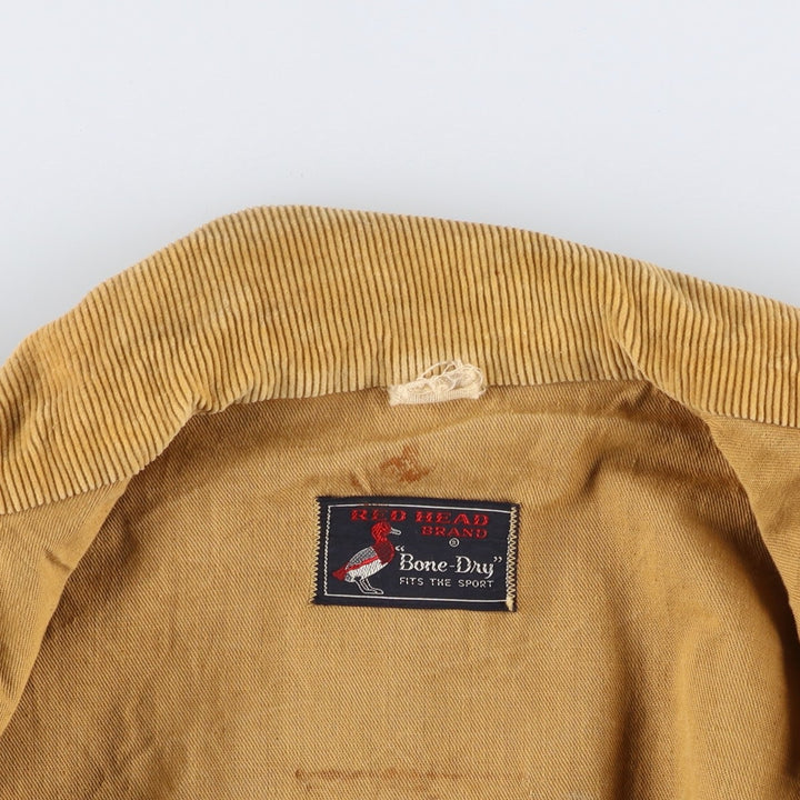 ~1970'S Red Head Bone-Dry Duck Hunting Jacket, Men's Size L (approx.) unclear Khaki type beige Vintage Second Hand