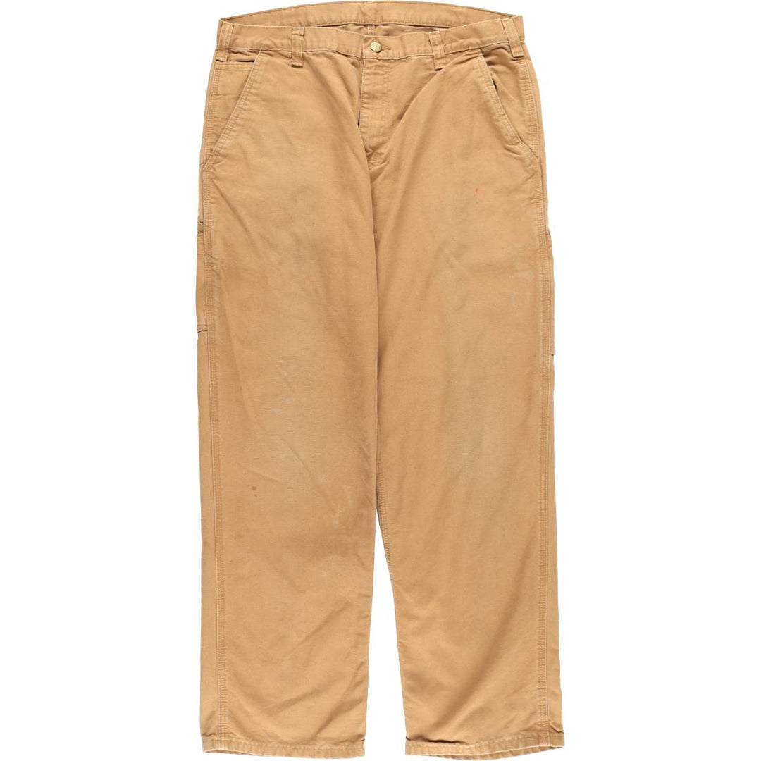 Carhartt Dungaree Fit Duck Work Pants, Men's, W36 equivalent cotton beige type brown Vintage Second Hand