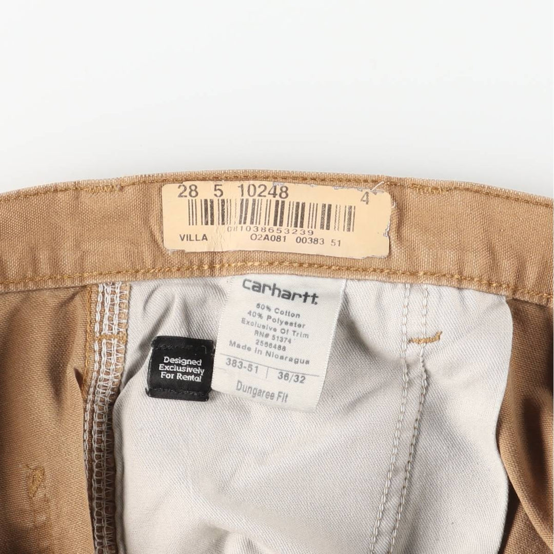 Carhartt Dungaree Fit Duck Work Pants, Men's, W36 equivalent cotton beige type brown Vintage Second Hand