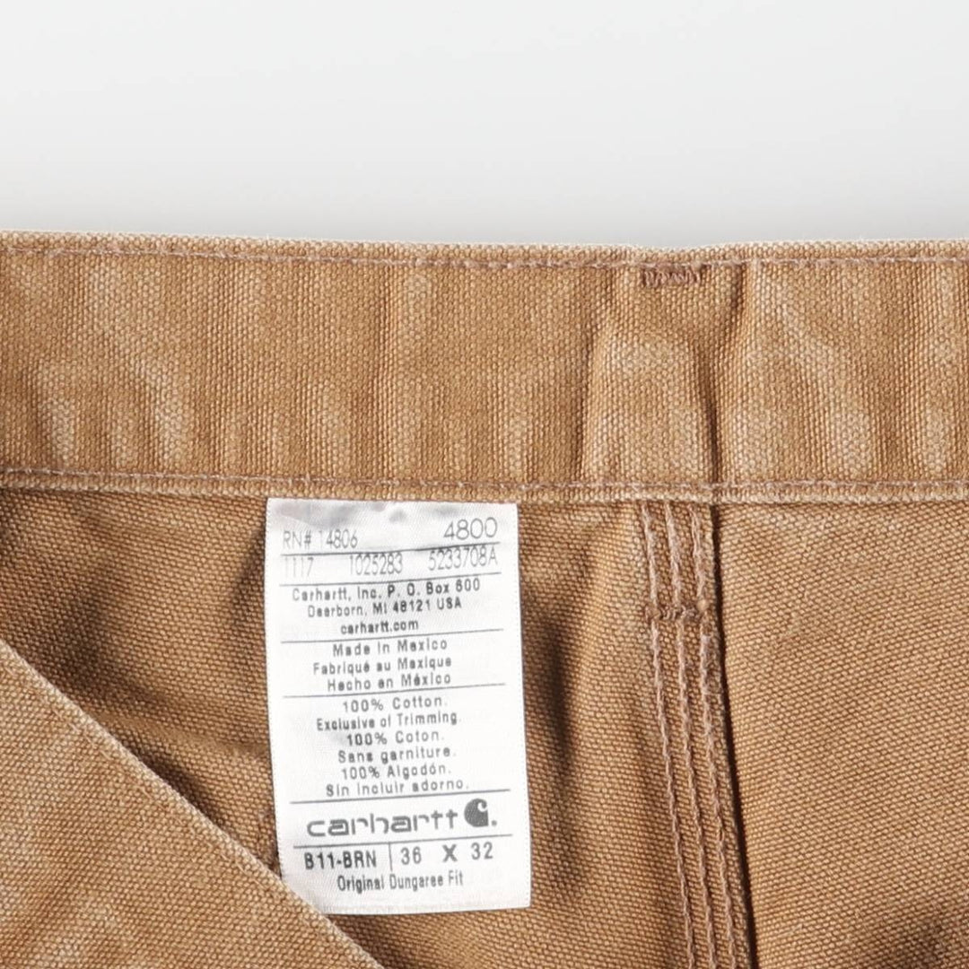 Carhartt Original Dungaree Fit Duck Painter Pants, Men's, W36 equivalent cotton brown type Vintage Second Hand