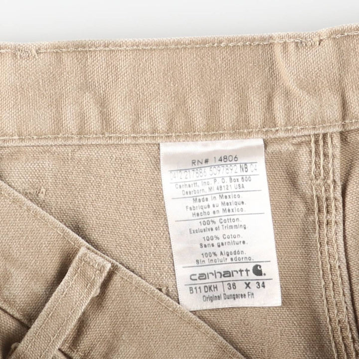 Carhartt Original Dungaree Fit Duck Painter Pants, Men's, W35 equivalent cotton beige type brown Vintage Second Hand