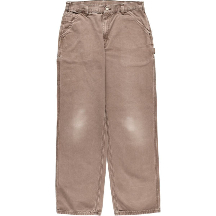 00'S Carhartt Dungaree Fit Duck Painter Pants Men's W33 equivalent cotton brown type Vintage Second Hand