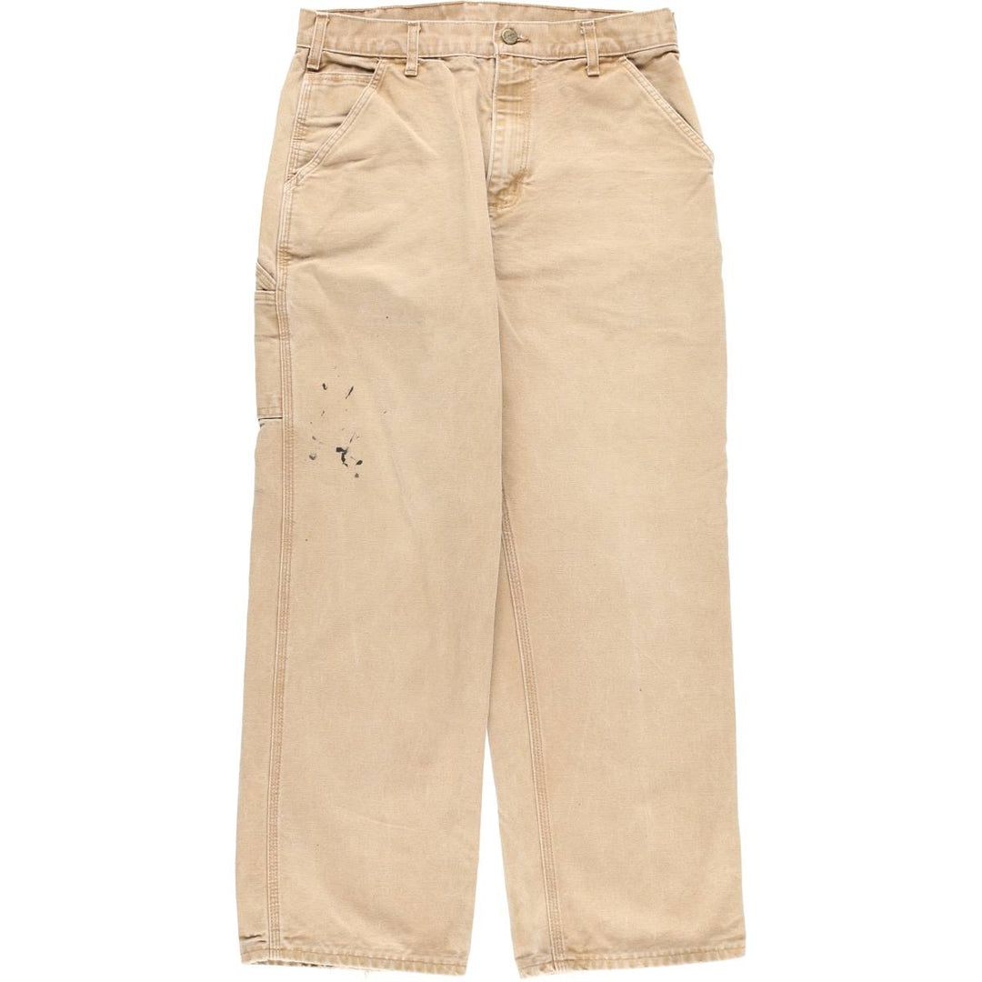 2000'S Carhartt Dungaree Fit Duck Painter Pants, Made in USA, Men's Size W32 cotton Beige type Vintage Second Hand