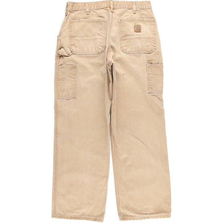 2000'S Carhartt Dungaree Fit Duck Painter Pants, Made in USA, Men's Size W32 cotton Beige type Vintage Second Hand