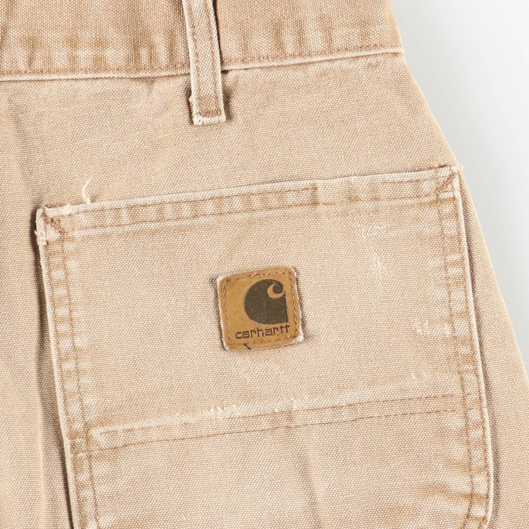 2000'S Carhartt Dungaree Fit Duck Painter Pants, Made in USA, Men's Size W32 cotton Beige type Vintage Second Hand