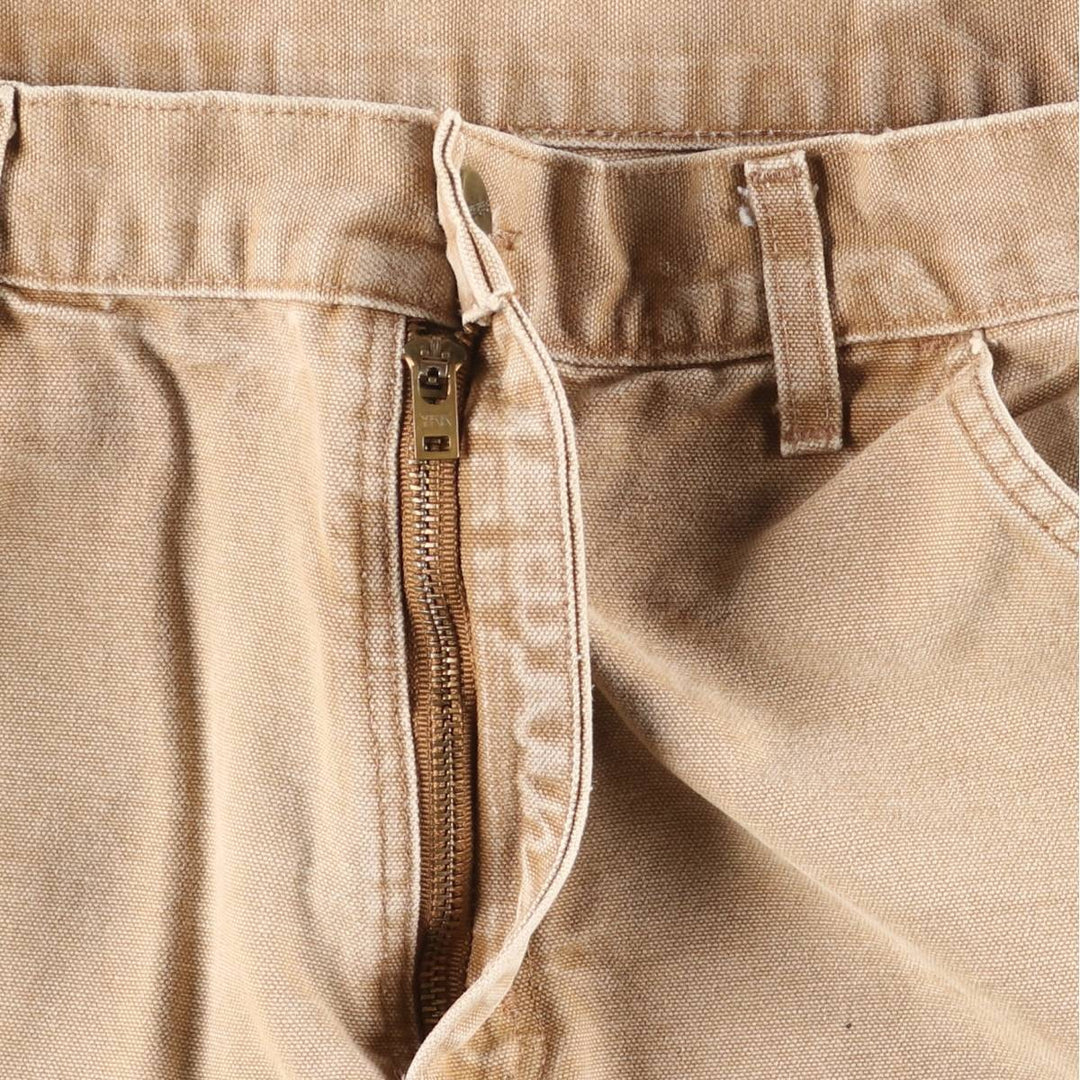 2000'S Carhartt Dungaree Fit Duck Painter Pants, Made in USA, Men's Size W32 cotton Beige type Vintage Second Hand