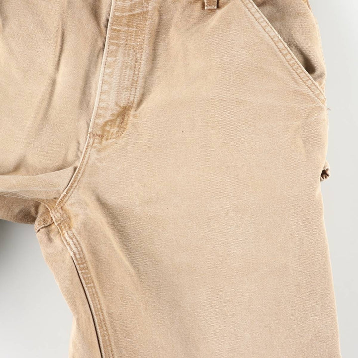 2000'S Carhartt Dungaree Fit Duck Painter Pants, Made in USA, Men's Size W32 cotton Beige type Vintage Second Hand