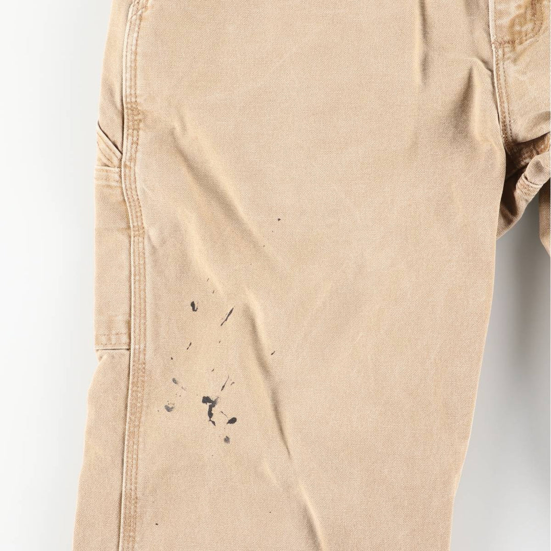 2000'S Carhartt Dungaree Fit Duck Painter Pants, Made in USA, Men's Size W32 cotton Beige type Vintage Second Hand