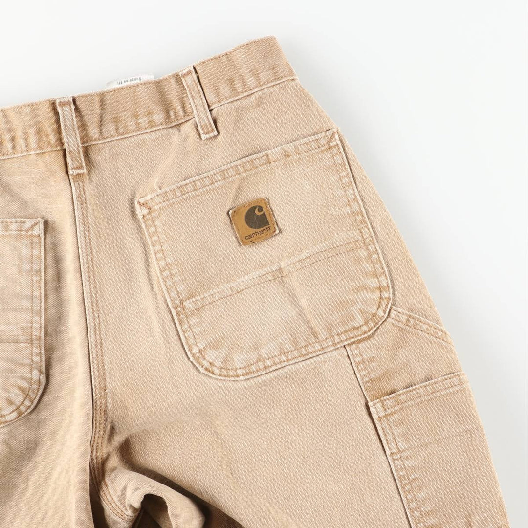 2000'S Carhartt Dungaree Fit Duck Painter Pants, Made in USA, Men's Size W32 cotton Beige type Vintage Second Hand