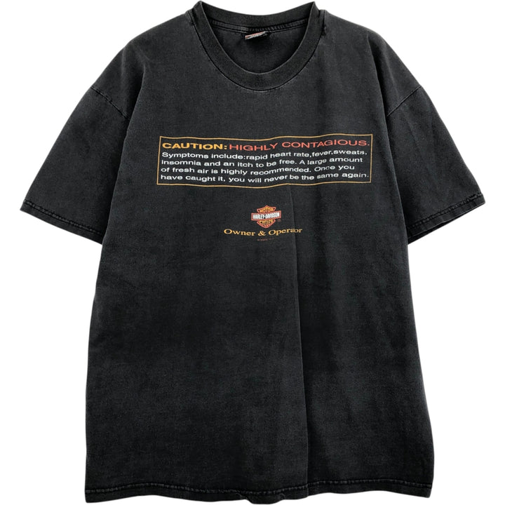 00'S Harley-Davidson Eagle Pattern Motorcycle Bike T-shirt Made in USA Men's XL cotton gray type Vintage Second Hand