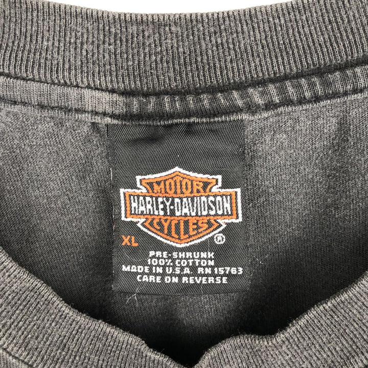 00'S Harley-Davidson Eagle Pattern Motorcycle Bike T-shirt Made in USA Men's XL cotton gray type Vintage Second Hand