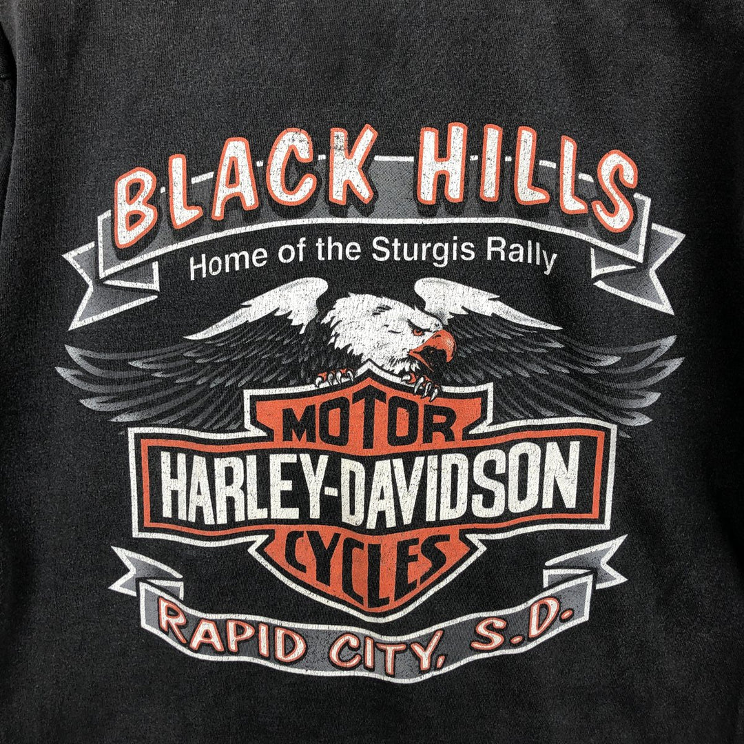 00'S Harley-Davidson Eagle Pattern Motorcycle Bike T-shirt Made in USA Men's XL cotton gray type Vintage Second Hand