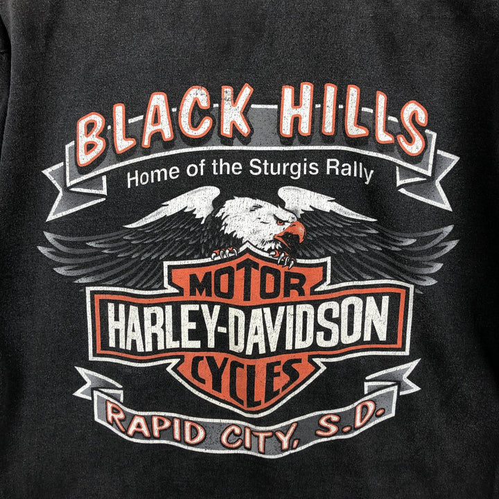 00'S Harley-Davidson Eagle Pattern Motorcycle Bike T-shirt Made in USA Men's XL cotton gray type Vintage Second Hand