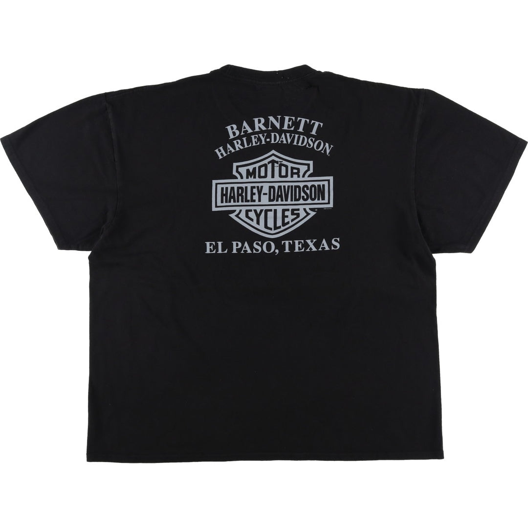 Harley-Davidson Snake Pattern Python Pattern Motorcycle Bike T-shirt Men's XXL cotton black type Vintage Second Hand
