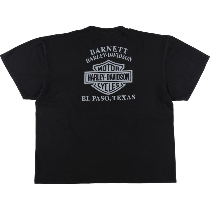 Harley-Davidson Snake Pattern Python Pattern Motorcycle Bike T-shirt Men's XXL cotton black type Vintage Second Hand