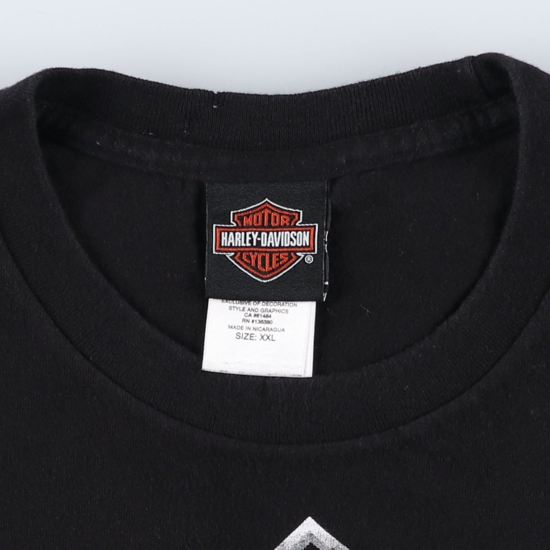 Harley-Davidson Snake Pattern Python Pattern Motorcycle Bike T-shirt Men's XXL cotton black type Vintage Second Hand