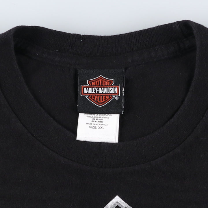 Harley-Davidson Snake Pattern Python Pattern Motorcycle Bike T-shirt Men's XXL cotton black type Vintage Second Hand