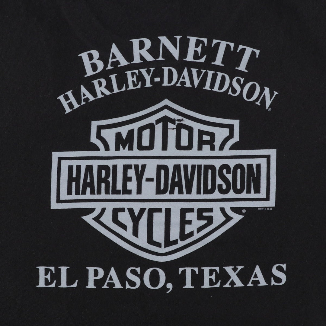 Harley-Davidson Snake Pattern Python Pattern Motorcycle Bike T-shirt Men's XXL cotton black type Vintage Second Hand