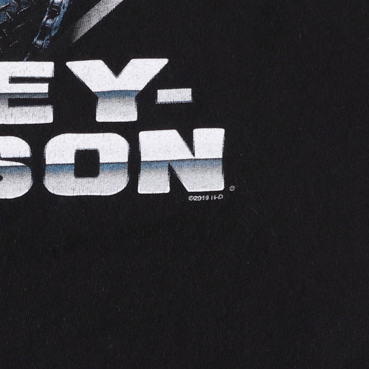Harley-Davidson Snake Pattern Python Pattern Motorcycle Bike T-shirt Men's XXL cotton black type Vintage Second Hand