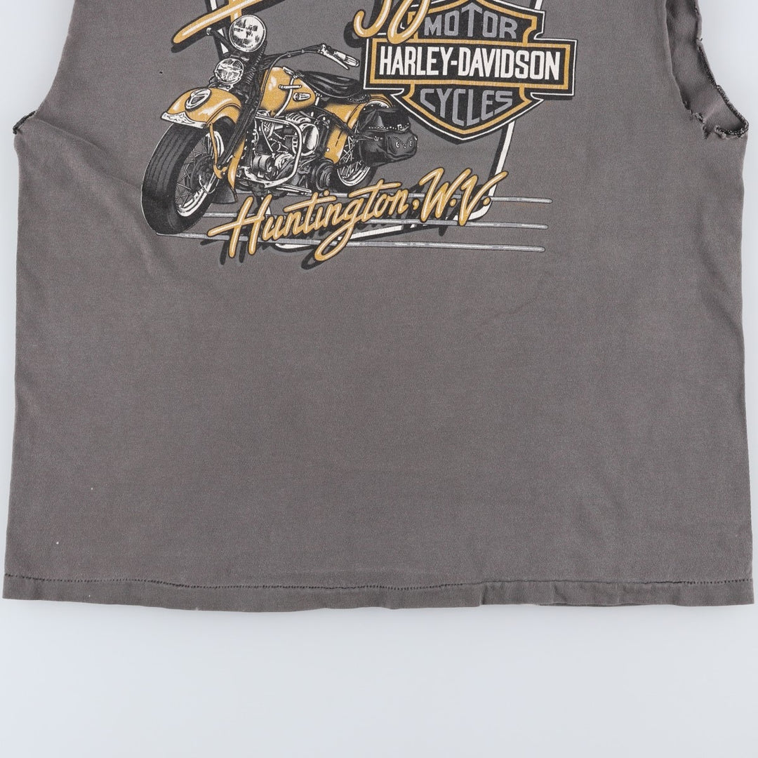 Harley-Davidson Sleeveless Motorcycle T-Shirt, Men's Size L (approx.) unclear gray type Vintage Second Hand