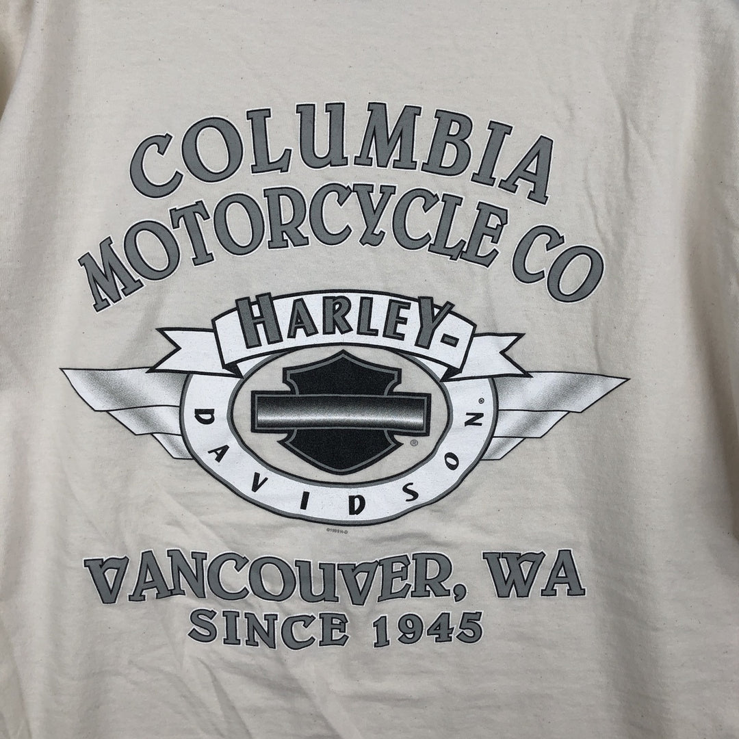 90'S Harley-Davidson Motorcycle Bike T-shirt Made in USA Men's XXL Vintage cotton unbleached Vintage Second Hand