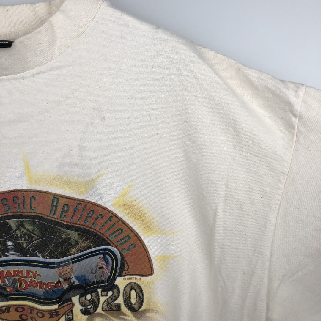 90'S Harley-Davidson Motorcycle Bike T-shirt Made in USA Men's XXL Vintage cotton unbleached Vintage Second Hand