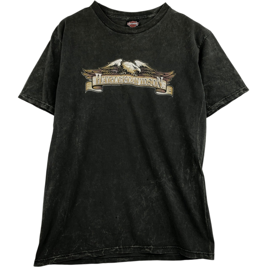Harley-Davidson Eagle Pattern Stars and Stripes Motorcycle T-Shirt, Men's Size Medium unclear Khaki type Vintage Second Hand