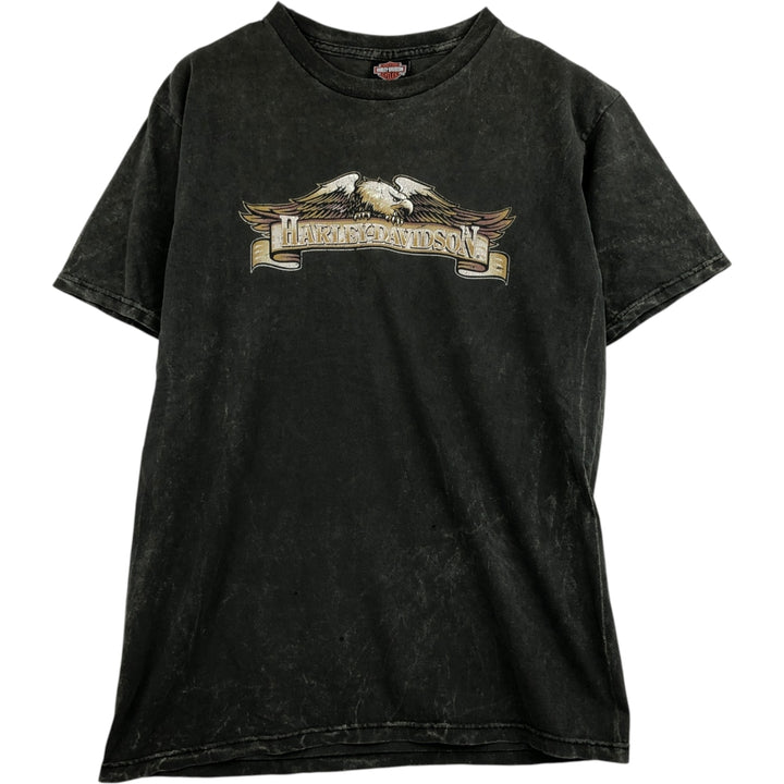 Harley-Davidson Eagle Pattern Stars and Stripes Motorcycle T-Shirt, Men's Size Medium unclear Khaki type Vintage Second Hand