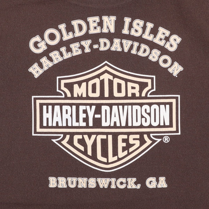 2000'S Harley-Davidson Eagle Pattern/Stars and Stripes Motorcycle T-Shirt, Men's Size XL (approx.) unclear brown type Vintage Second Hand