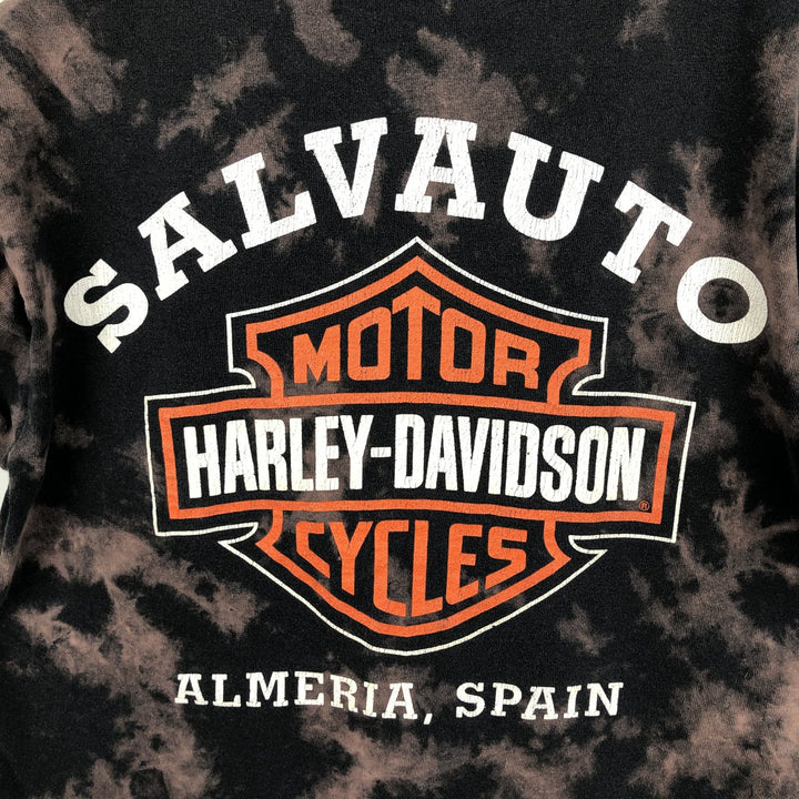 90'S Harley-Davidson Tie-Dye Pattern Eagle Pattern American Flag Motorcycle T-Shirt Made in USA Men's Size S cotton black type Vintage Second Hand