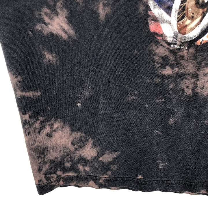 90'S Harley-Davidson Tie-Dye Pattern Eagle Pattern American Flag Motorcycle T-Shirt Made in USA Men's Size S cotton black type Vintage Second Hand