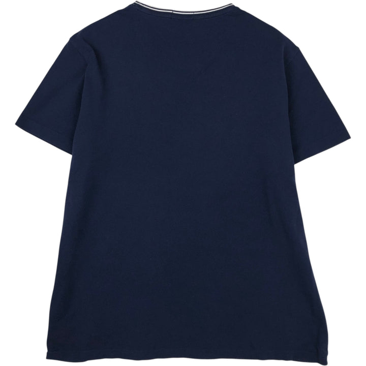 Ralph Lauren POLO RALPH LAUREN Short-Sleeve T-Shirt with One-Point Logo, Men's Size XL (approx.) cotton navy blue type Vintage Second Hand