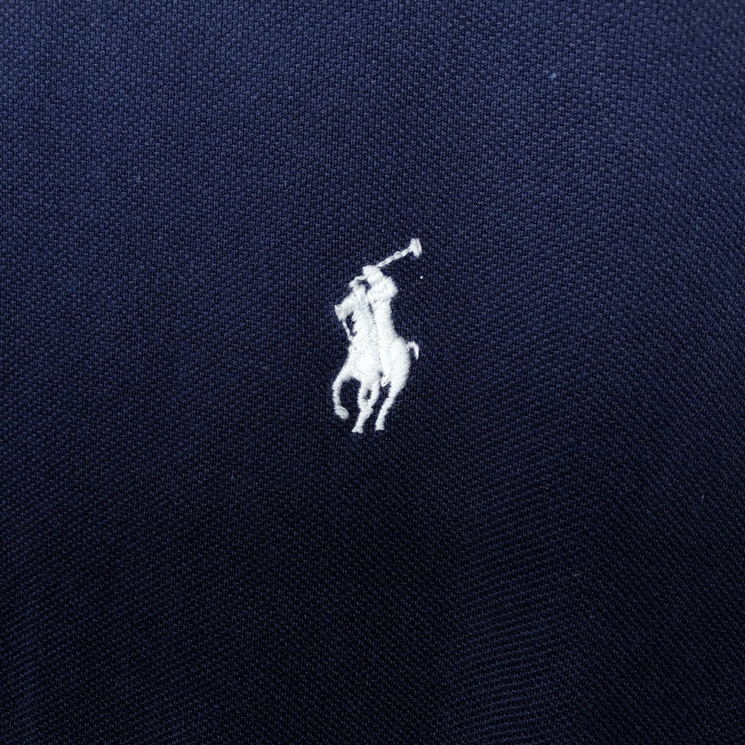 Ralph Lauren POLO RALPH LAUREN Short-Sleeve T-Shirt with One-Point Logo, Men's Size XL (approx.) cotton navy blue type Vintage Second Hand