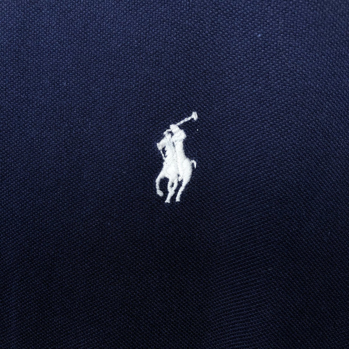 Ralph Lauren POLO RALPH LAUREN Short-Sleeve T-Shirt with One-Point Logo, Men's Size XL (approx.) cotton navy blue type Vintage Second Hand