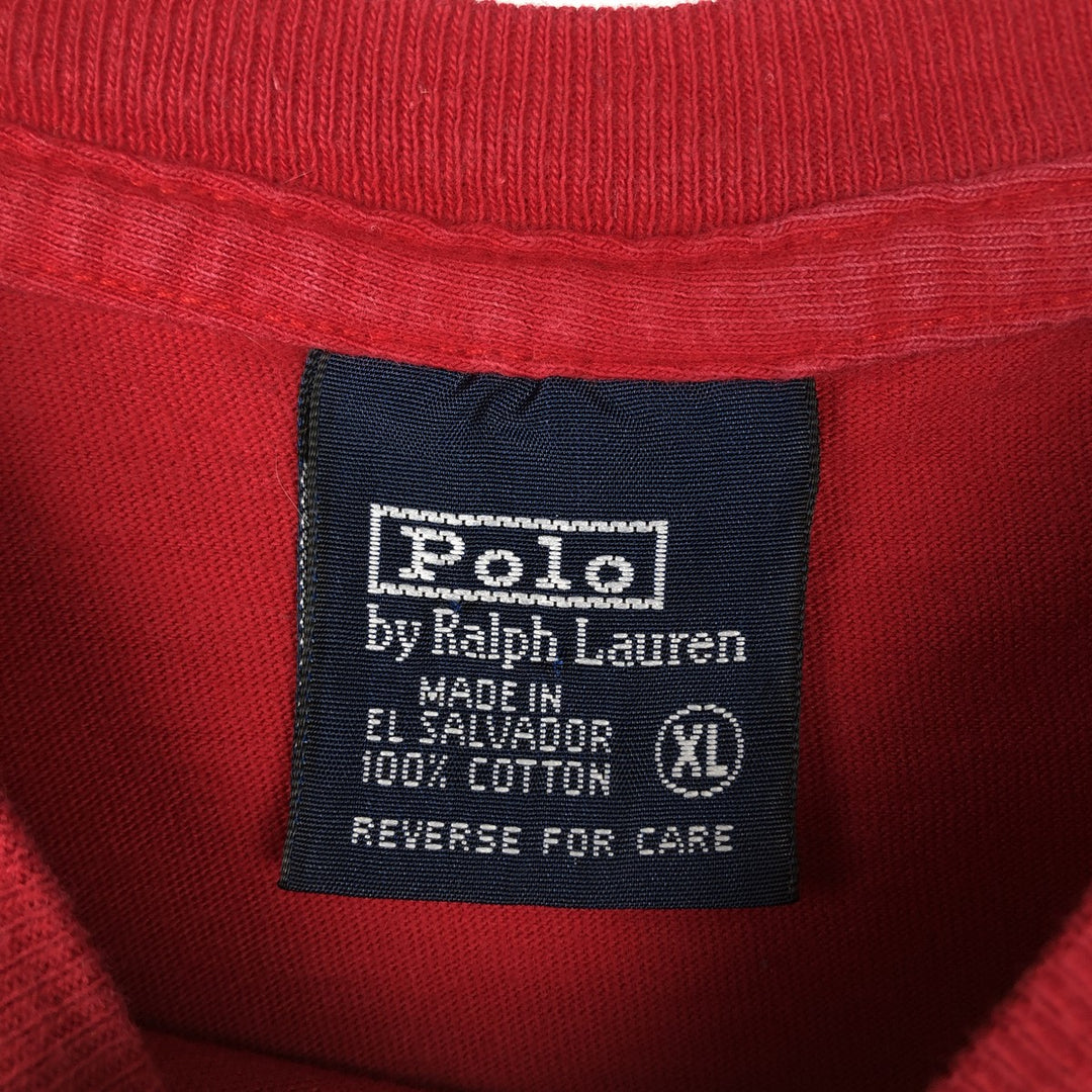 Ralph Lauren POLO by Ralph Lauren short-sleeved printed T-shirt, men's size XL cotton red type Vintage Second Hand