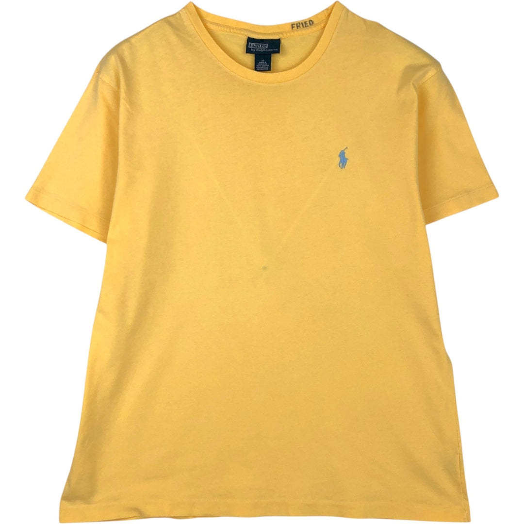 Ralph Lauren POLO by Ralph Lauren short sleeve one point logo T-shirt men's M size cotton yellow type Vintage Second Hand