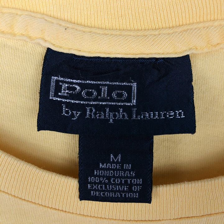 Ralph Lauren POLO by Ralph Lauren short sleeve one point logo T-shirt men's M size cotton yellow type Vintage Second Hand