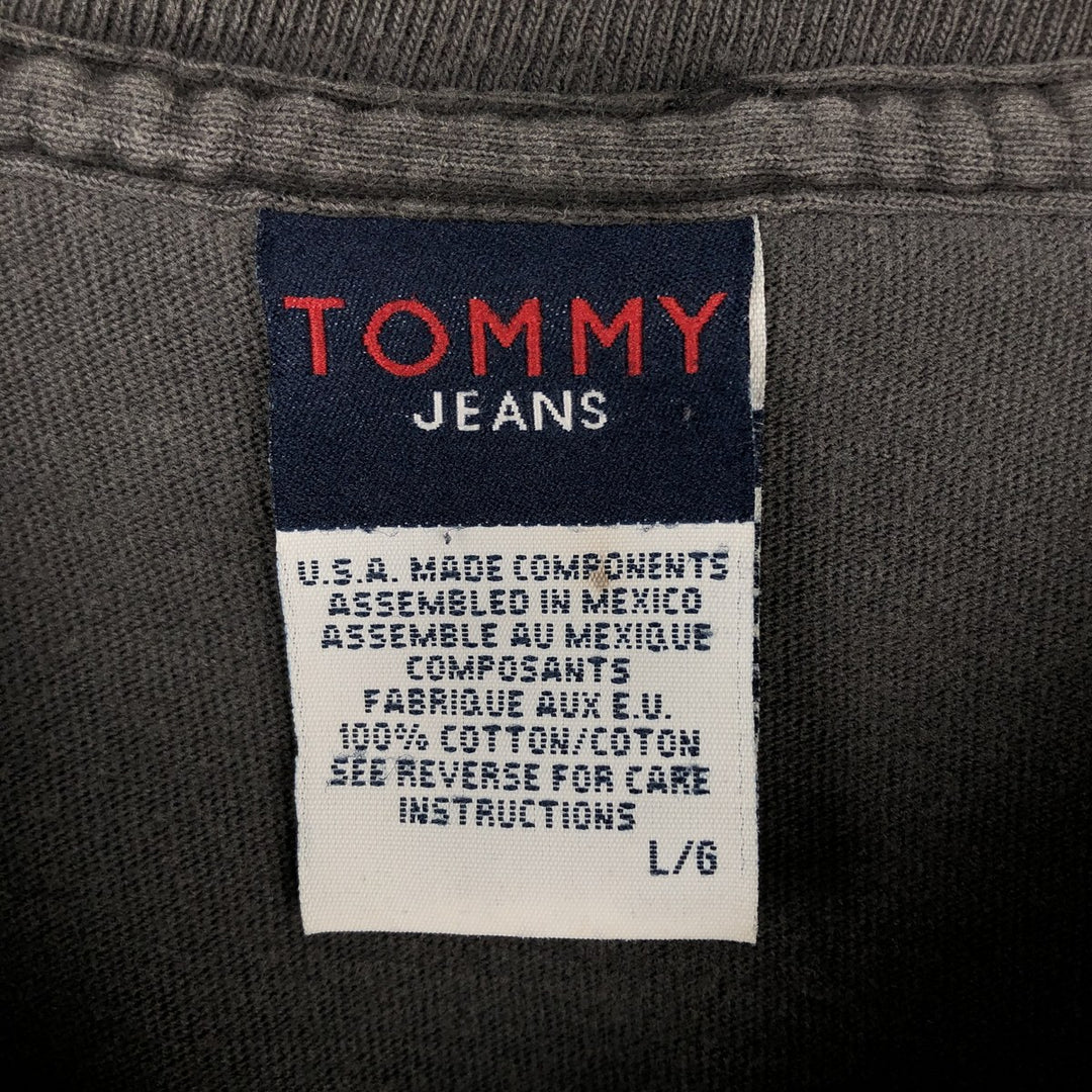 Tommy Hilfiger JEANS Painted Short-Sleeve Logo T-Shirt (Men's Size L) cotton gray type Vintage Second Hand