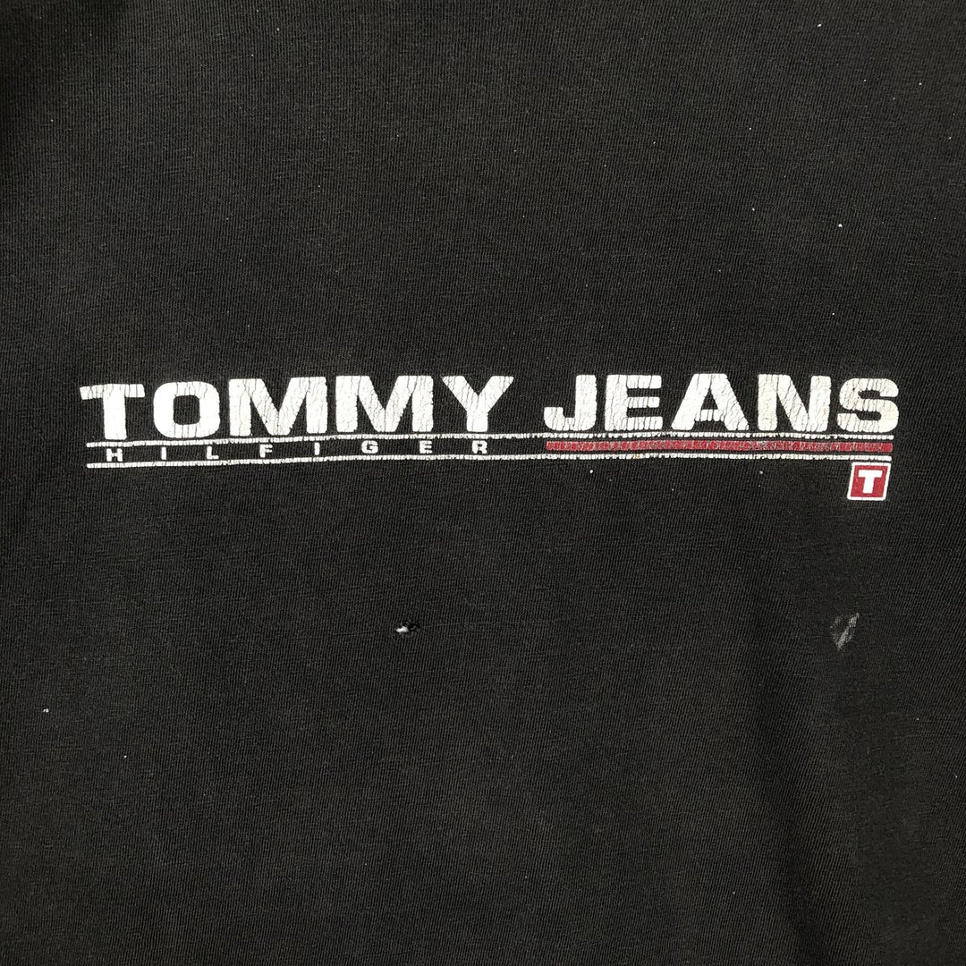 Tommy Hilfiger JEANS Painted Short-Sleeve Logo T-Shirt (Men's Size L) cotton gray type Vintage Second Hand