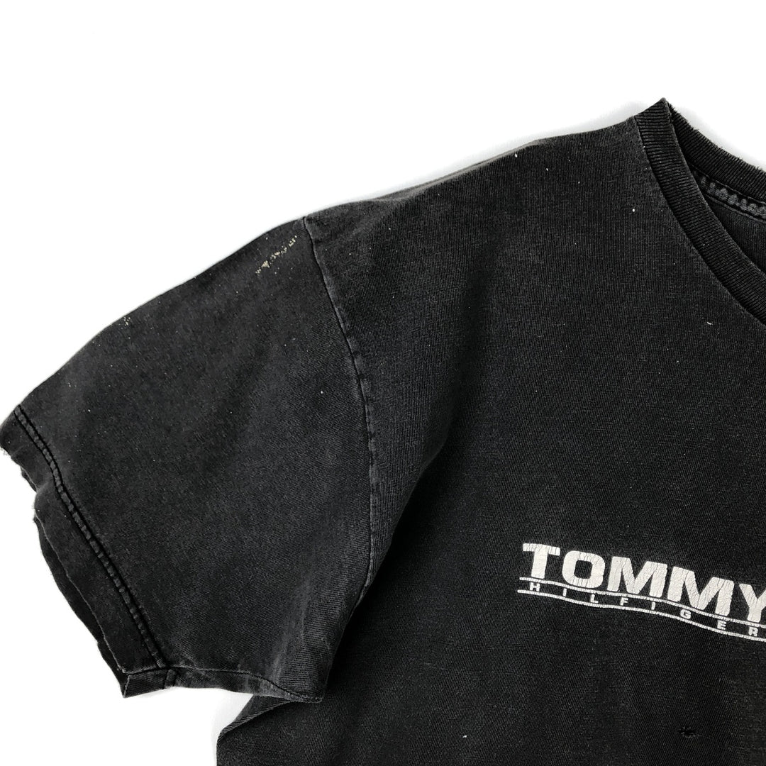 Tommy Hilfiger JEANS Painted Short-Sleeve Logo T-Shirt (Men's Size L) cotton gray type Vintage Second Hand