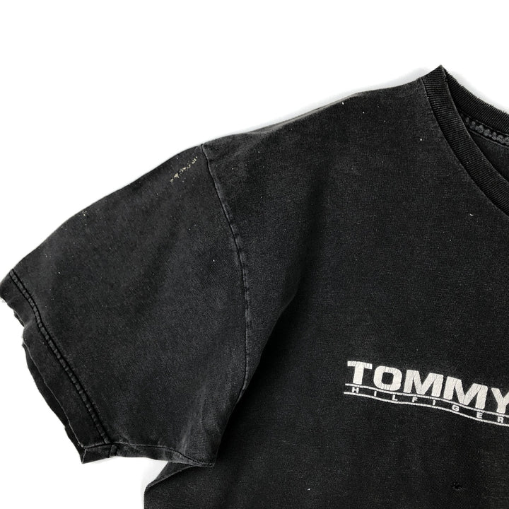 Tommy Hilfiger JEANS Painted Short-Sleeve Logo T-Shirt (Men's Size L) cotton gray type Vintage Second Hand