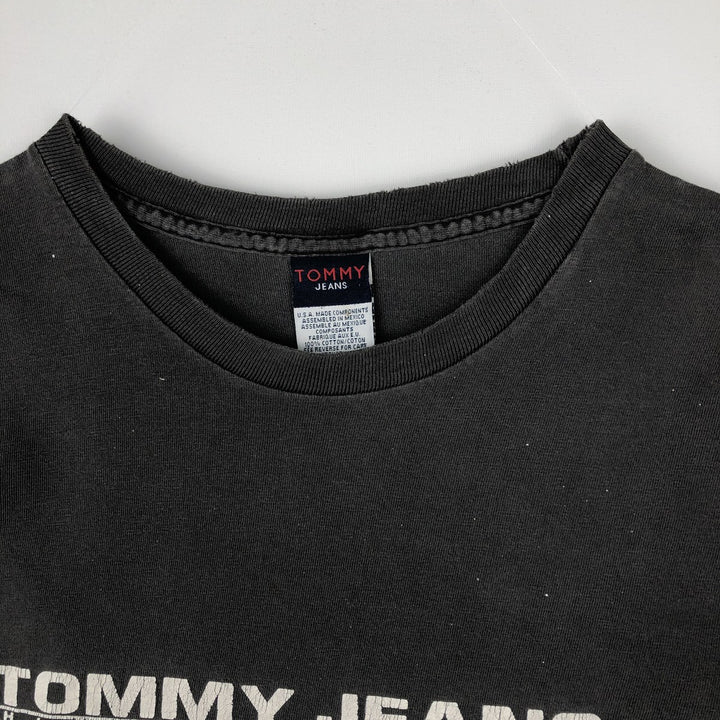 Tommy Hilfiger JEANS Painted Short-Sleeve Logo T-Shirt (Men's Size L) cotton gray type Vintage Second Hand