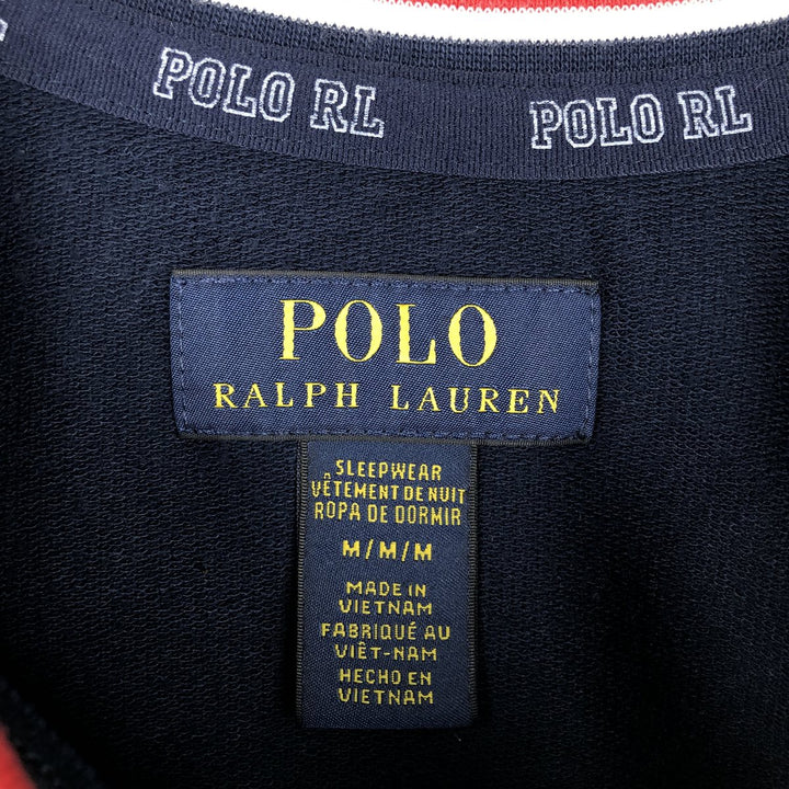 Ralph Lauren POLO RALPH LAUREN SLEEPWEAR Short-Sleeve T-Shirt with One-Point Logo, Men's Size M (approx.) polyester navy blue type Vintage Second Hand
