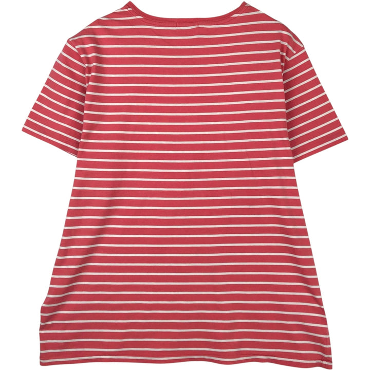 Ralph Lauren POLO RALPH LAUREN Striped Pattern Short-Sleeve V-Neck T-Shirt, Men's Size XL (approx.) cotton coral Vintage Second Hand