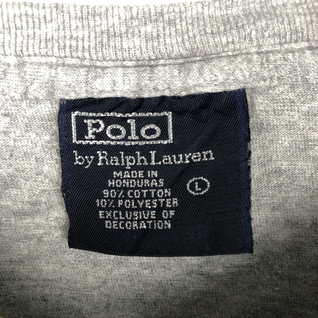 Ralph Lauren POLO by Ralph Lauren short sleeve one point logo T-shirt men's L size cotton gray type Vintage Second Hand