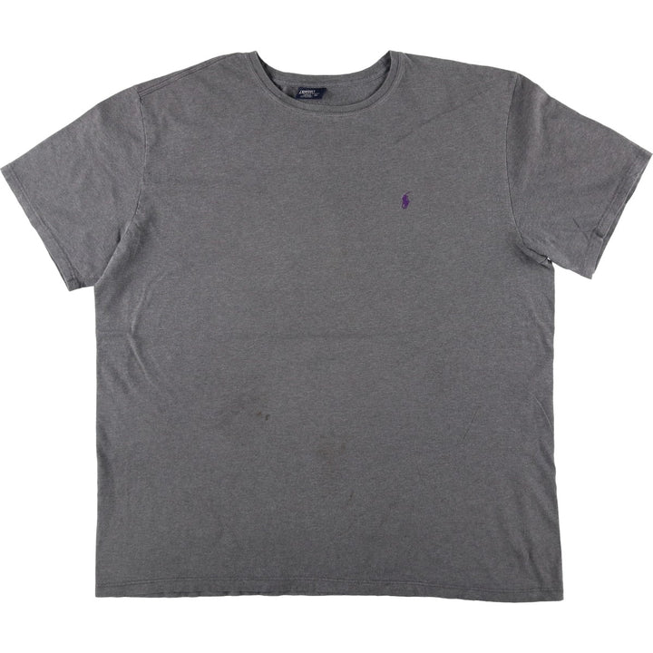 Ralph Lauren POLO by Ralph Lauren Short-Sleeve T-Shirt with One-Point Logo, Men's Size XL (approx.) cotton gray type Vintage Second Hand