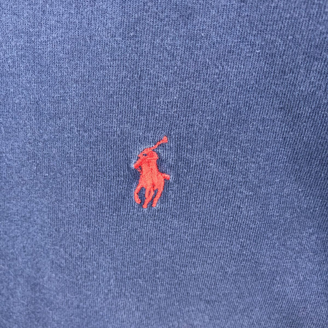 Ralph Lauren POLO by Ralph Lauren short sleeve one point logo T-shirt men's L size cotton navy blue type Vintage Second Hand